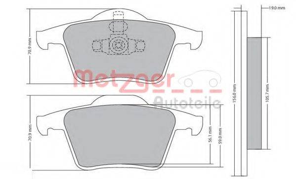 METZGER 1170180 Комплект гальмівних колодок, дискове гальмо