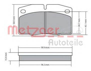 METZGER 1170234 Комплект гальмівних колодок, дискове гальмо