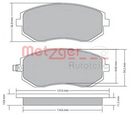 METZGER 1170275 Комплект гальмівних колодок, дискове гальмо