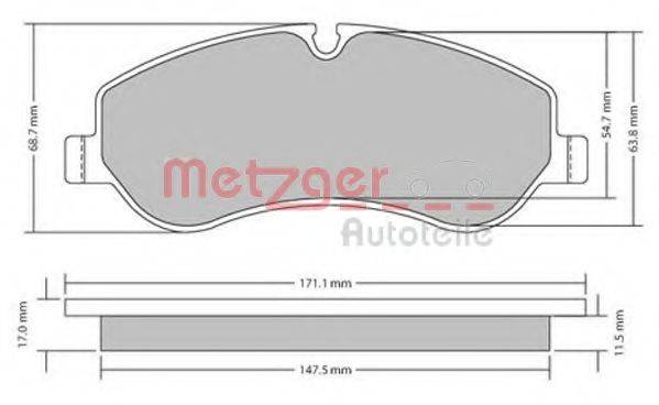 METZGER 1170349 Комплект гальмівних колодок, дискове гальмо