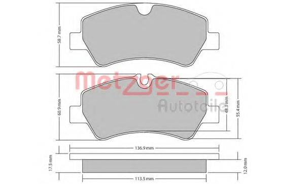 METZGER 1170545 Комплект гальмівних колодок, дискове гальмо