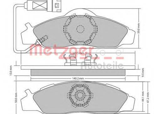 METZGER 1170667 Комплект гальмівних колодок, дискове гальмо