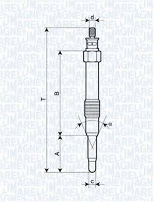 MAGNETI MARELLI 062900000304 Свічка розжарювання