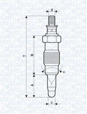 MAGNETI MARELLI 062900008304 Свічка розжарювання