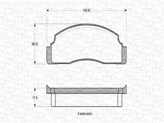 MAGNETI MARELLI 363702160120 Комплект гальмівних колодок, дискове гальмо