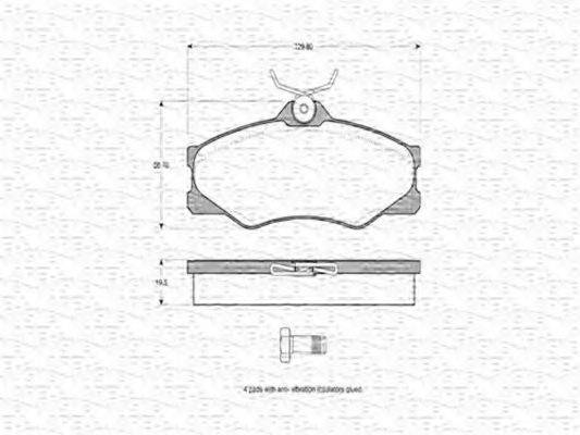 MAGNETI MARELLI 363702160209 Комплект гальмівних колодок, дискове гальмо