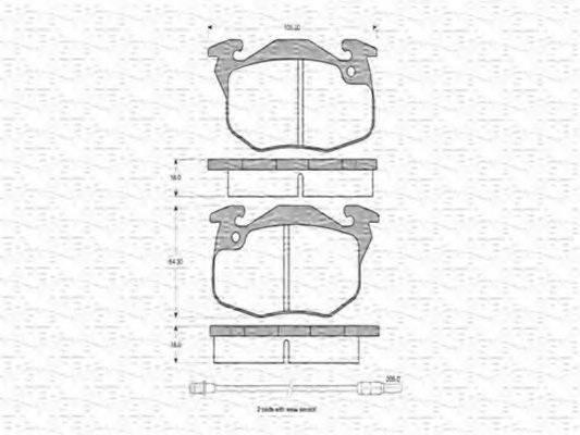 MAGNETI MARELLI 363702160214 Комплект гальмівних колодок, дискове гальмо