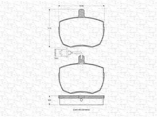 MAGNETI MARELLI 363702160231 Комплект гальмівних колодок, дискове гальмо