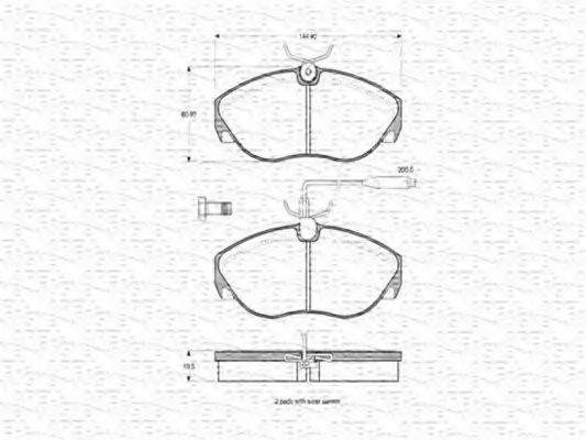 MAGNETI MARELLI 363702160301 Комплект гальмівних колодок, дискове гальмо