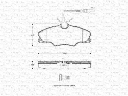 MAGNETI MARELLI 363702160362 Комплект гальмівних колодок, дискове гальмо