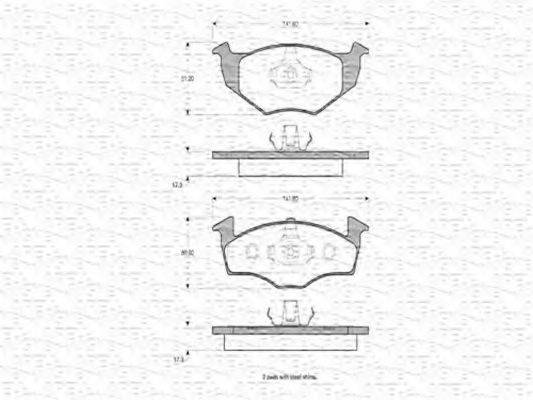 MAGNETI MARELLI 363702160408 Комплект гальмівних колодок, дискове гальмо