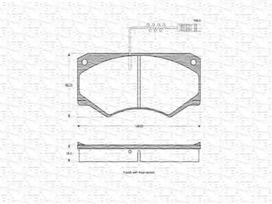 MAGNETI MARELLI 363702160546 Комплект гальмівних колодок, дискове гальмо