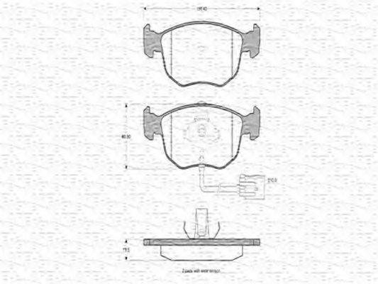 MAGNETI MARELLI 363702160628 Комплект гальмівних колодок, дискове гальмо