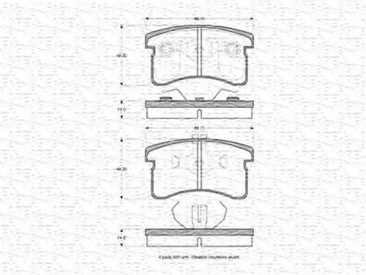 MAGNETI MARELLI 363702160772 Комплект гальмівних колодок, дискове гальмо