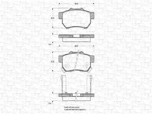 MAGNETI MARELLI 363702160784 Комплект гальмівних колодок, дискове гальмо