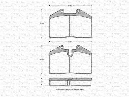 MAGNETI MARELLI 363702160820 Комплект гальмівних колодок, дискове гальмо