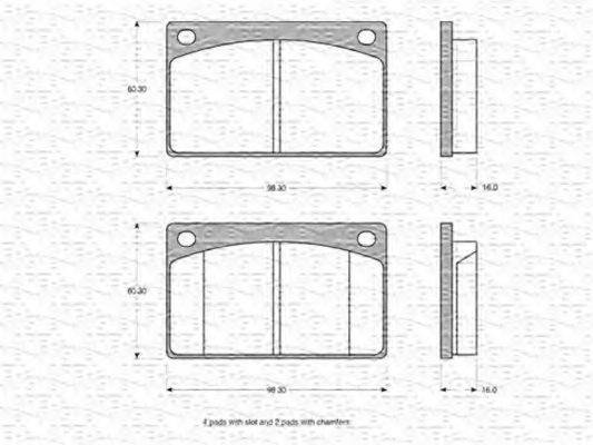 MAGNETI MARELLI 363702160869 Комплект гальмівних колодок, дискове гальмо