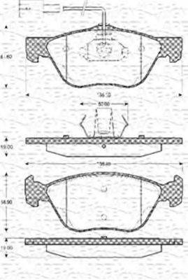 MAGNETI MARELLI 363702161035 Комплект гальмівних колодок, дискове гальмо