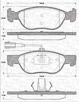 MAGNETI MARELLI 363702161198 Комплект гальмівних колодок, дискове гальмо