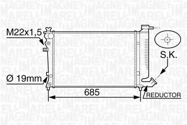 MAGNETI MARELLI 350213120200 Радіатор, охолодження двигуна