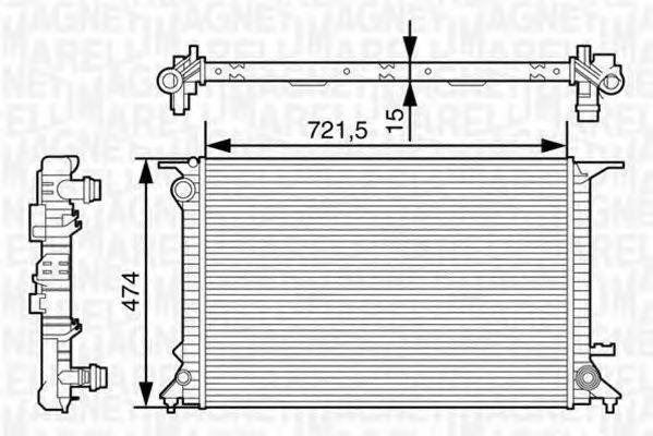 MAGNETI MARELLI 350213127600 Радіатор, охолодження двигуна