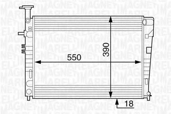 MAGNETI MARELLI 350213128500 Радіатор, охолодження двигуна