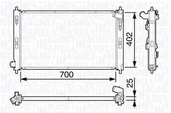 MAGNETI MARELLI 350213135100 Радіатор, охолодження двигуна