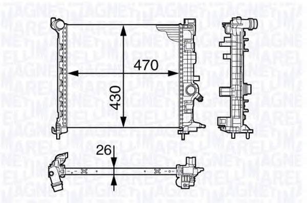 MAGNETI MARELLI 350213143300 Радіатор, охолодження двигуна