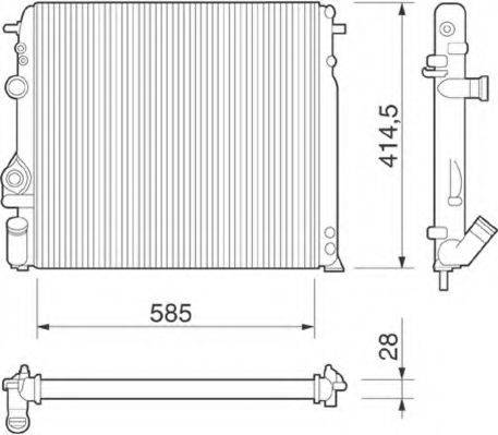 MAGNETI MARELLI 350213264000 Радіатор, охолодження двигуна