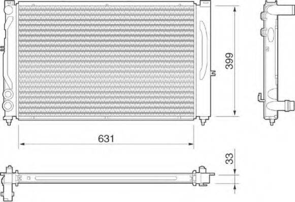 MAGNETI MARELLI 350213811000 Радіатор, охолодження двигуна